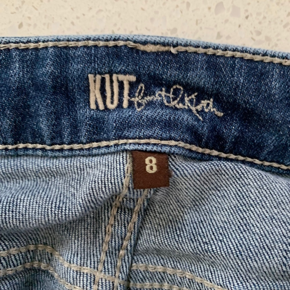 KUT from the Kloth Catherine Boyfriend Distressed Jeans‎ Medium Wash Size 8 - Picture 5 of 7